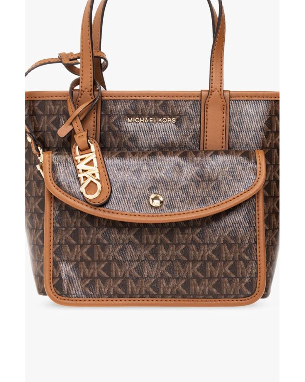 MICHAEL Michael Kors Brown Small Logo-Print Canvas Tote Bag