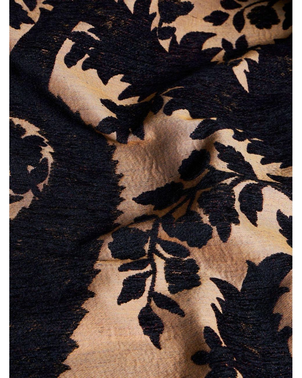 Etro Black Reversible Chenille Jacquard Coat
