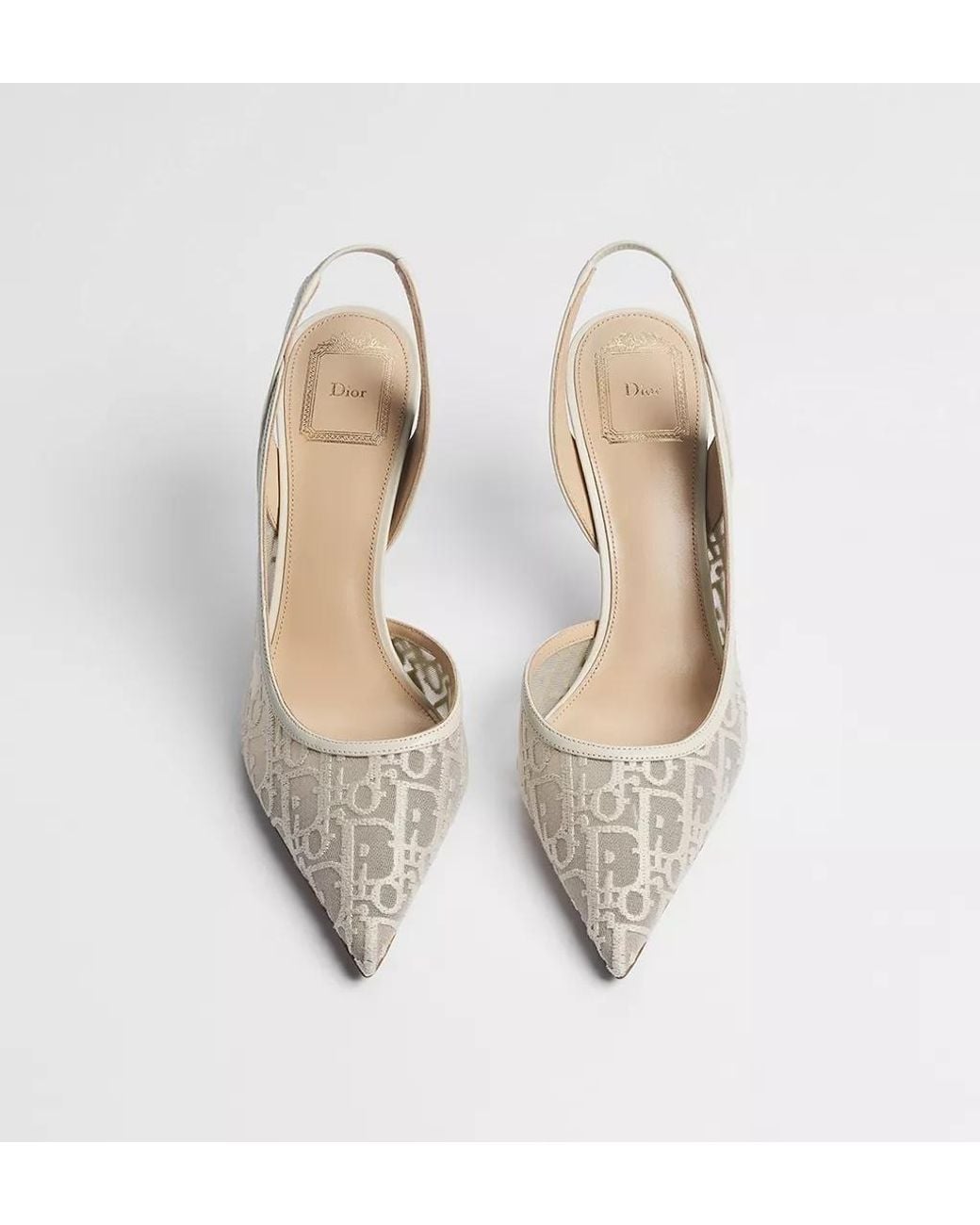 Dior White Aable Slingback Pump