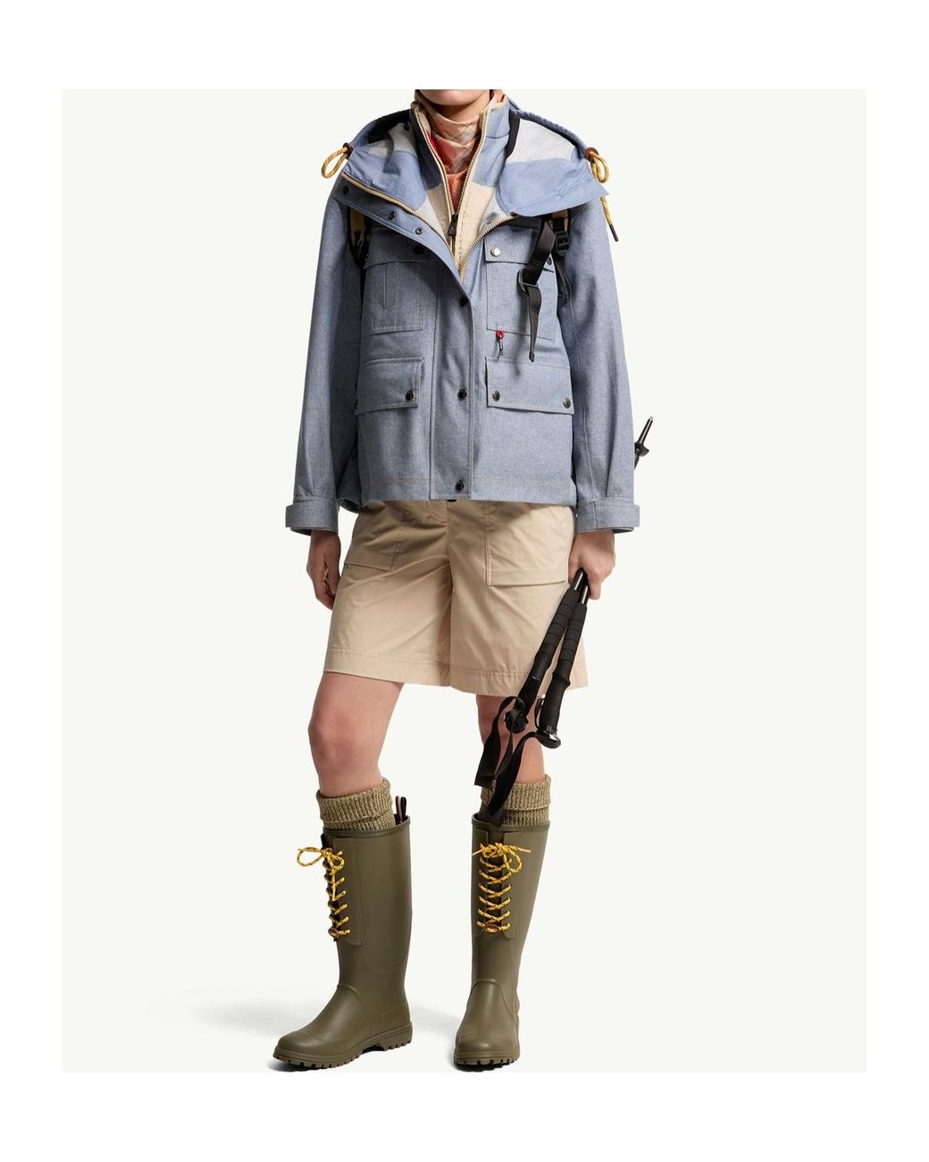 Moncler Blue Grenoble Beziers Chambray Field Jacket
