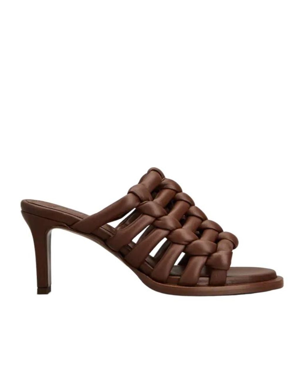 Tod's Brown Intreccio-Design Heeled Sandals