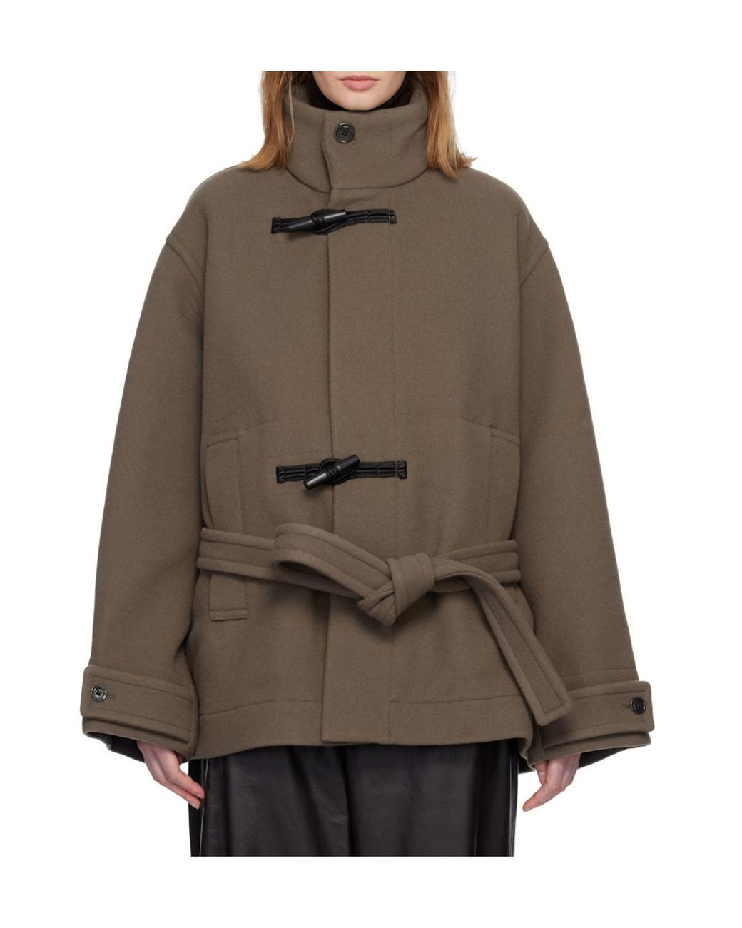 Lemaire Brown Short Duffle Coat