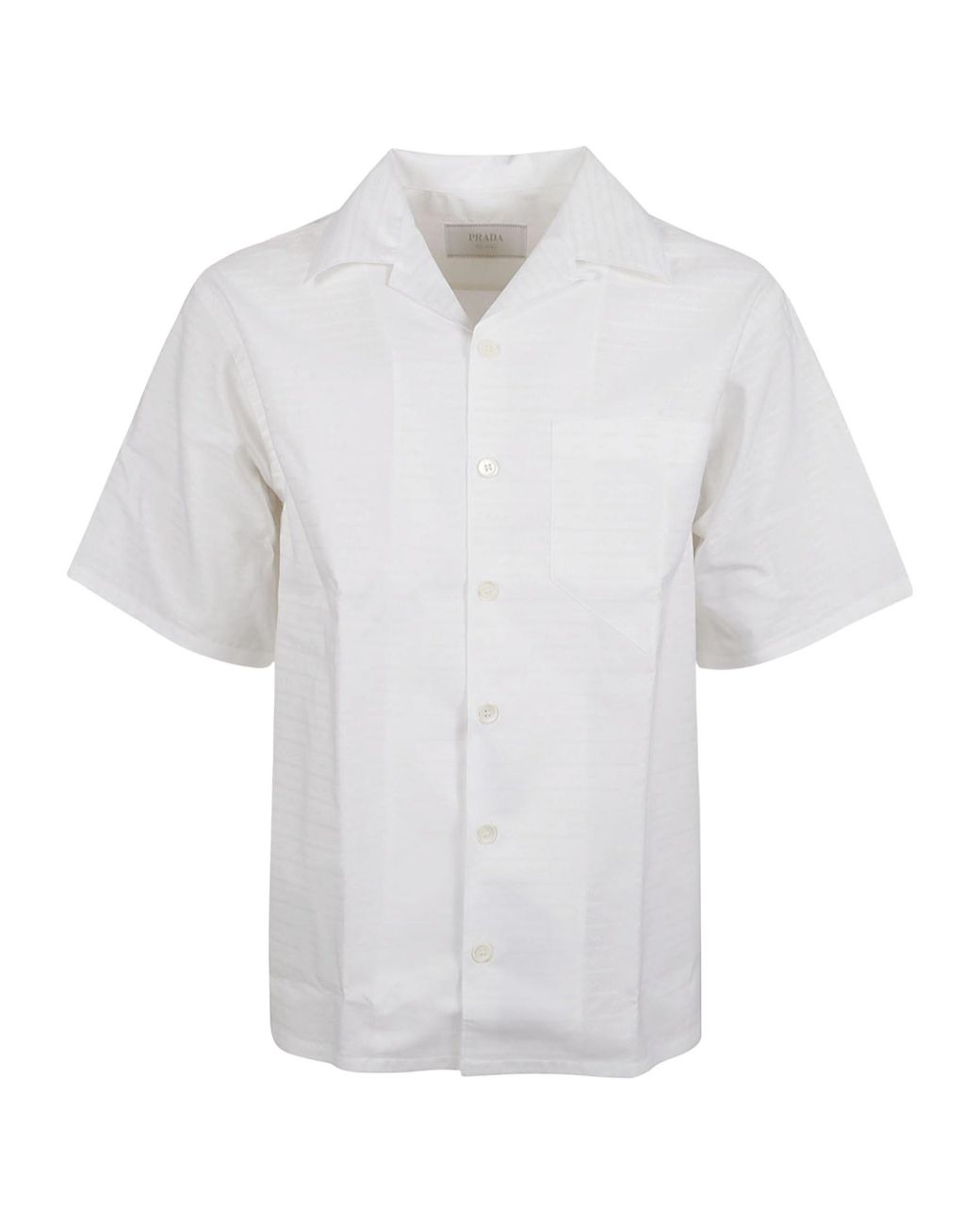 Prada White Logo Detailed Short-Sleeved Shirt for men
