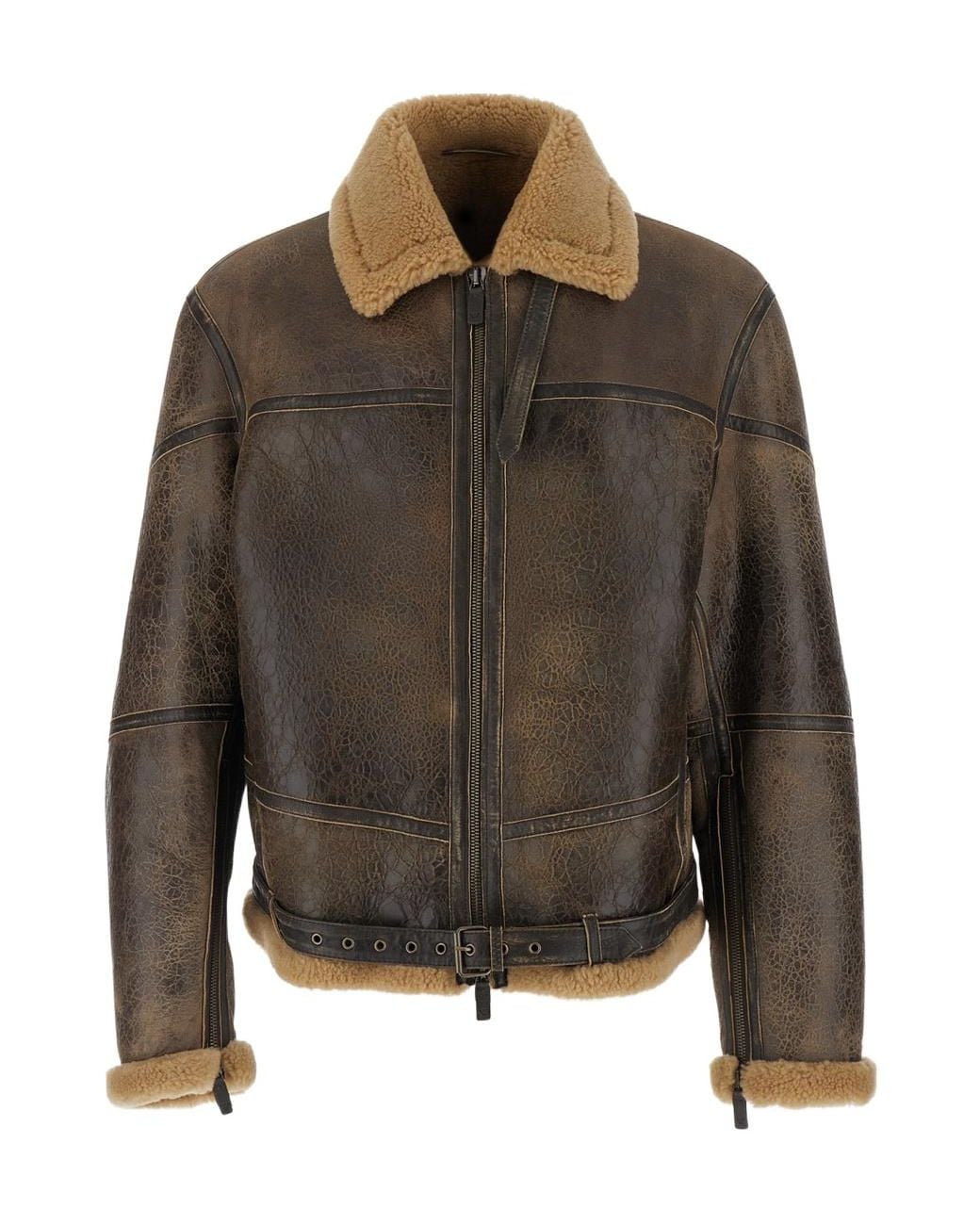 Emporio Armani Green Blouson Jaclet With Shearling For for men