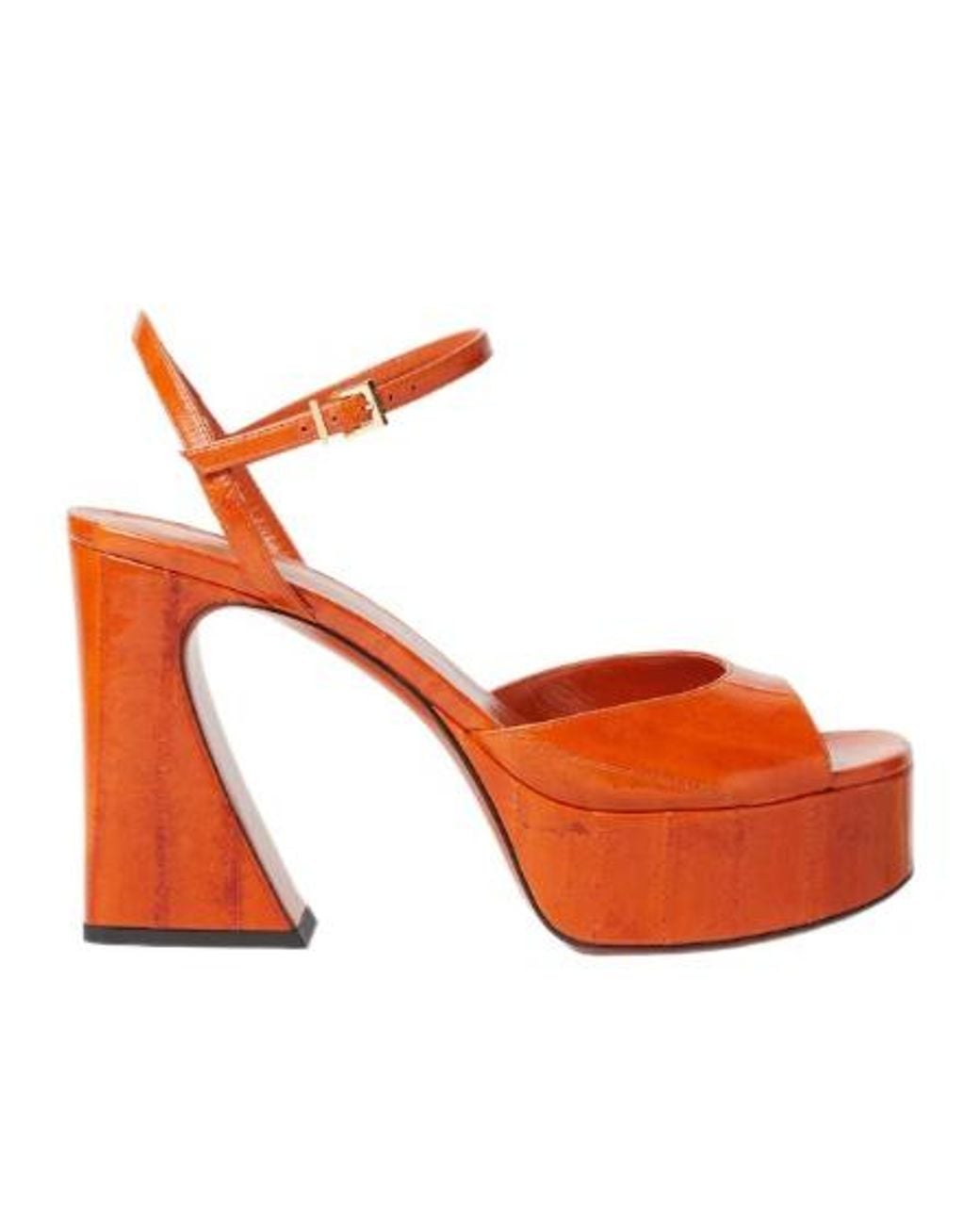 Fendi Orange Arco Platform Heeled Sandals