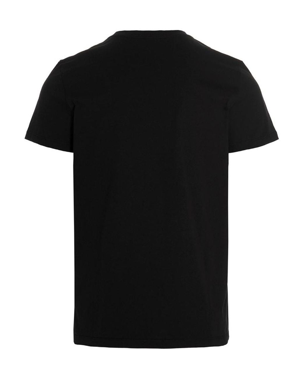 Balmain Black Flocked Logo Crewneck T-Shirt for men
