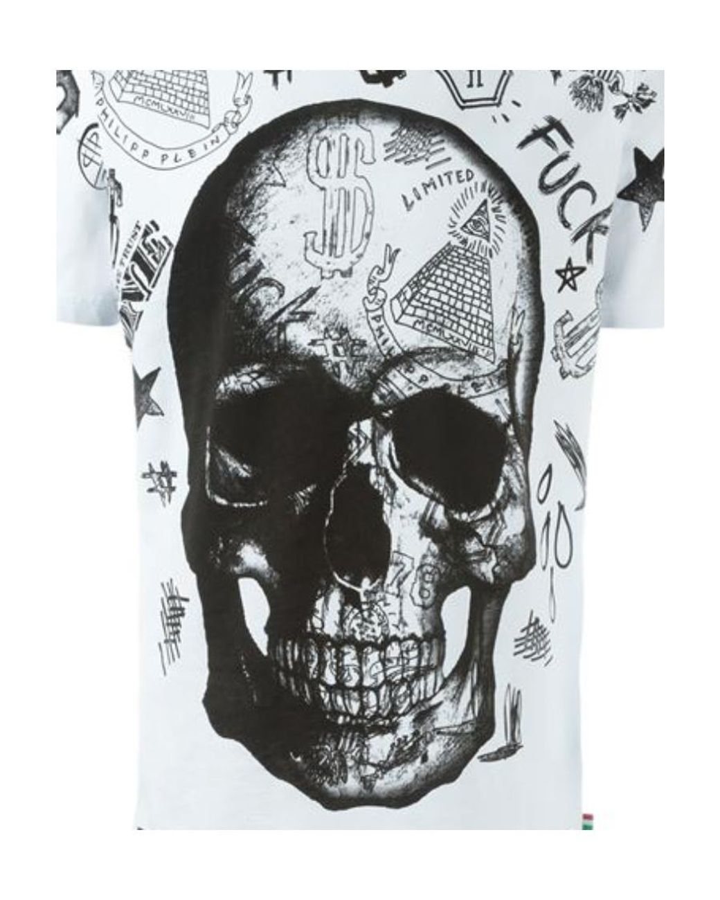 Philipp Plein White Round-Necked Logo T-Shirt for men