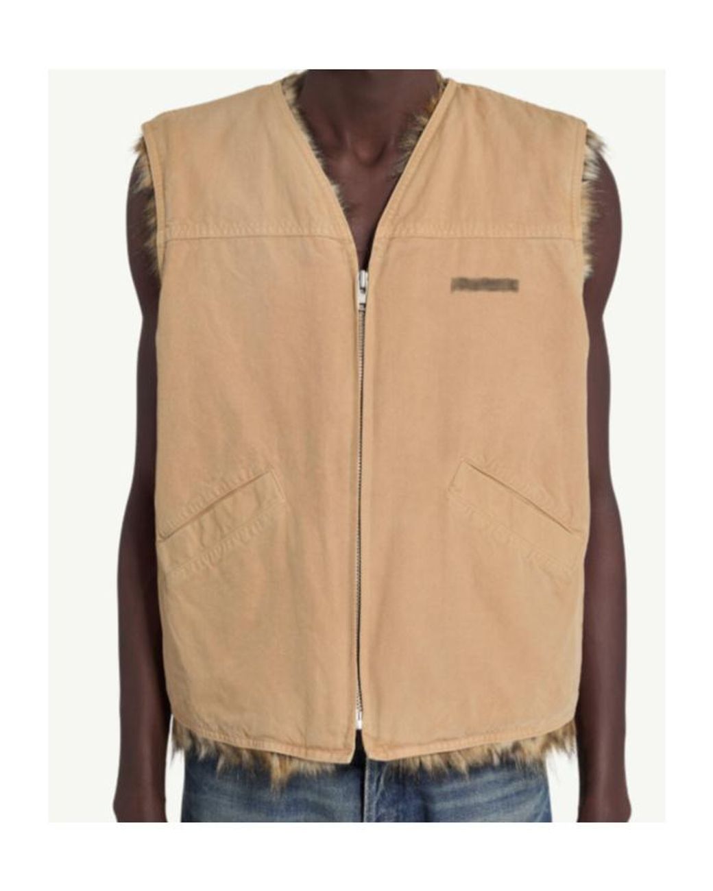 MM6 by Maison Margiela Natural Sleeveless Jacket for men