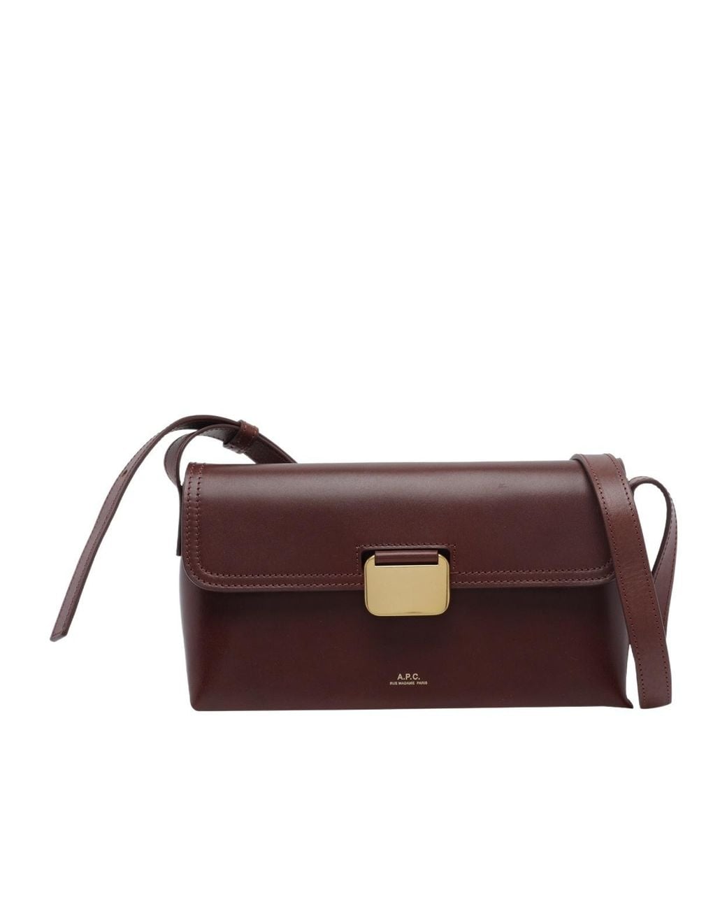 A.P.C. Purple Grace Logo-Print Leather Shoulder Bag