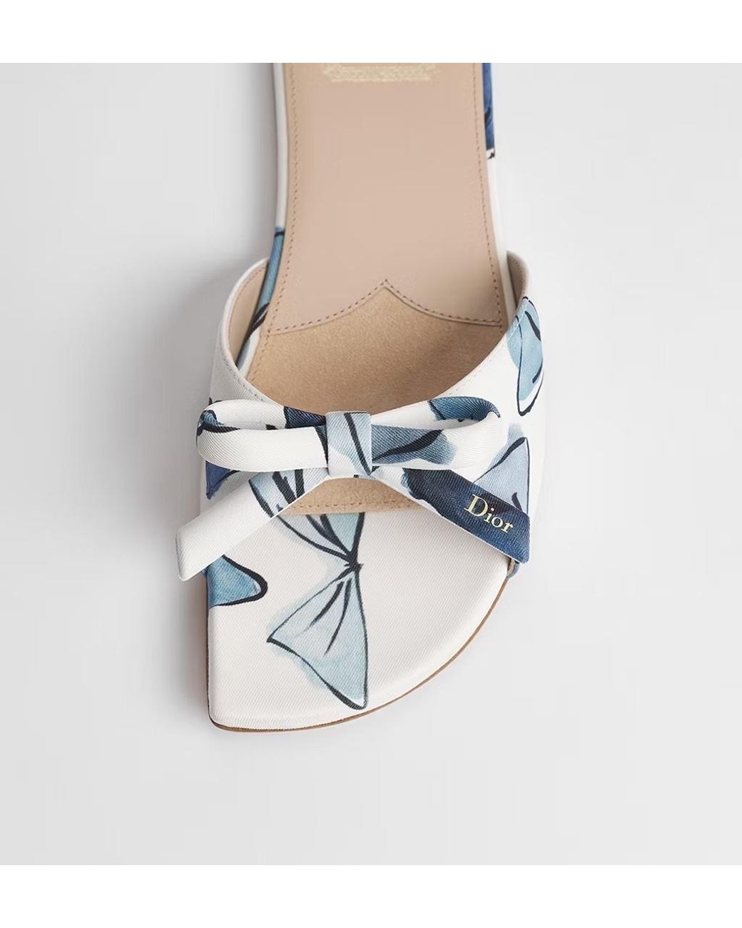 Dior White Iviera Bow Sandals