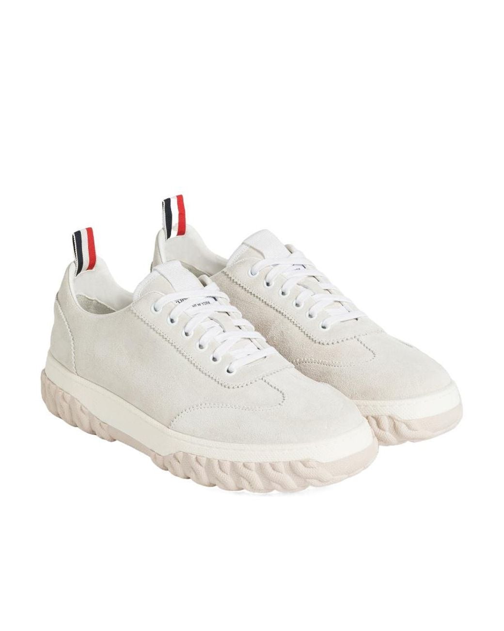 Thom Browne White Rwb Detailed Lace-Up Sneakers for men