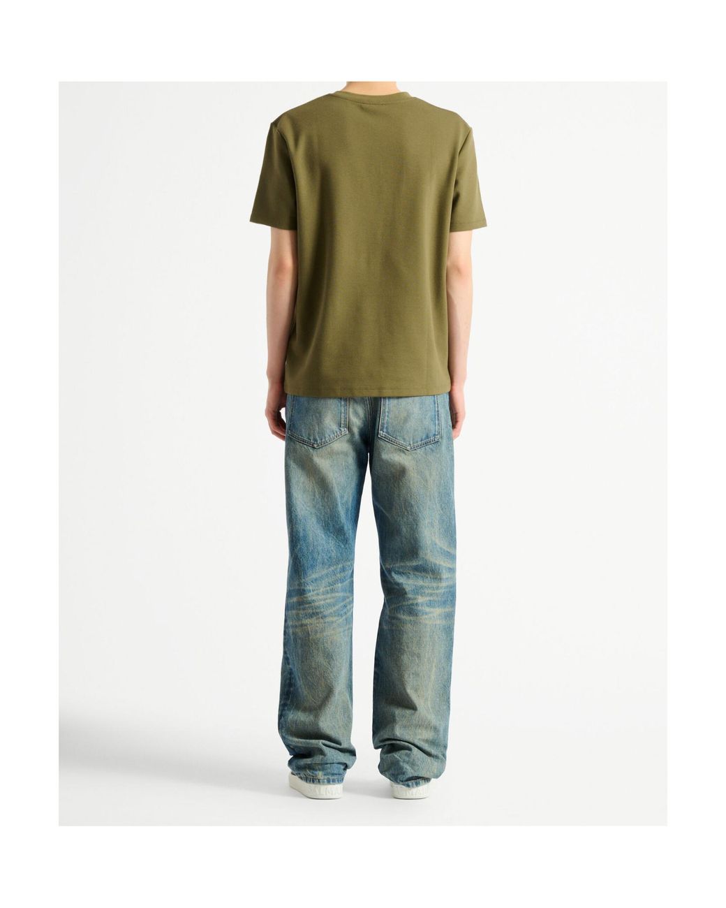 Balmain Green Logo Embroidered Crewneck T-Shirt for men
