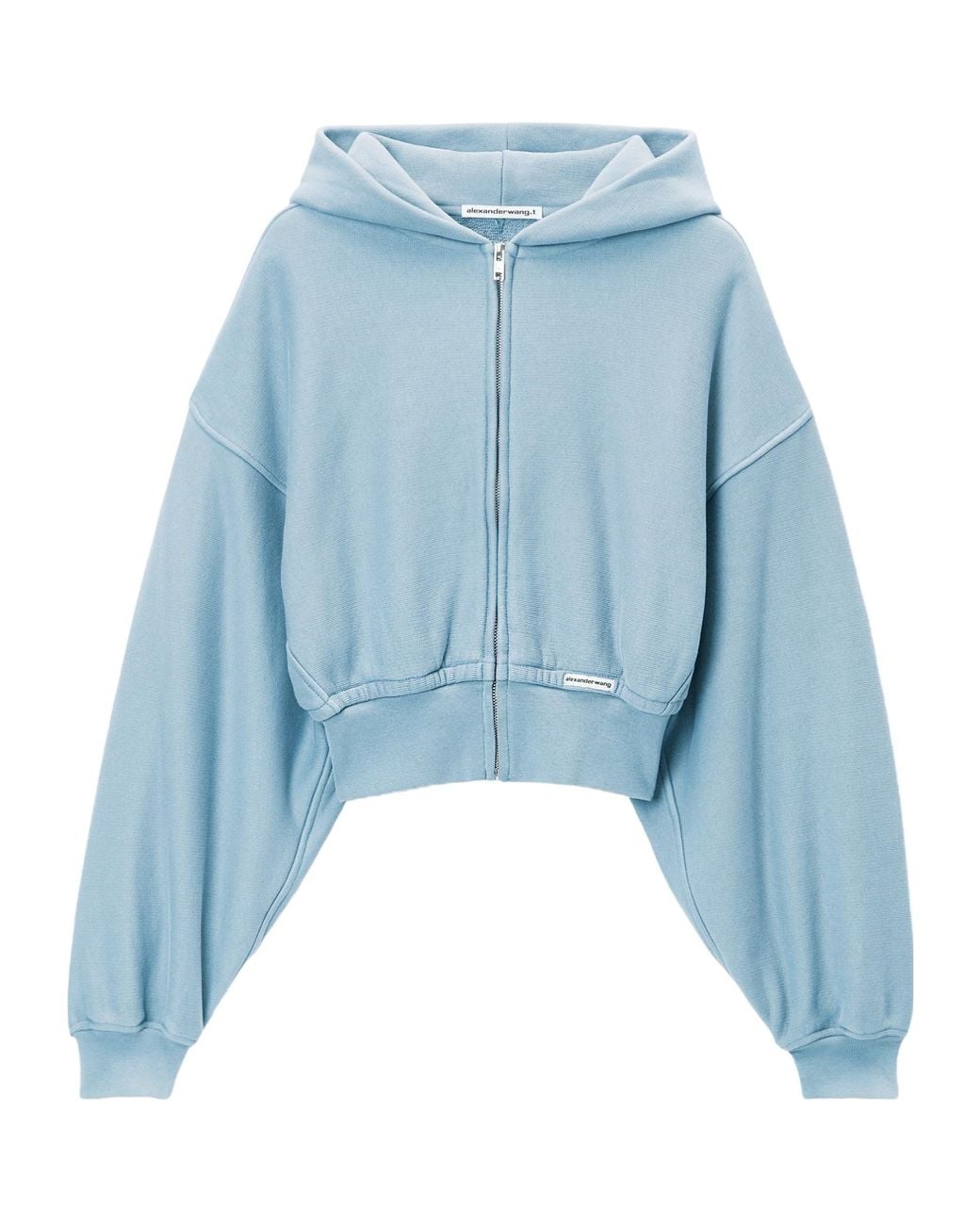 Alexander Wang Blue T By Zip-Up Cropped Hoodie