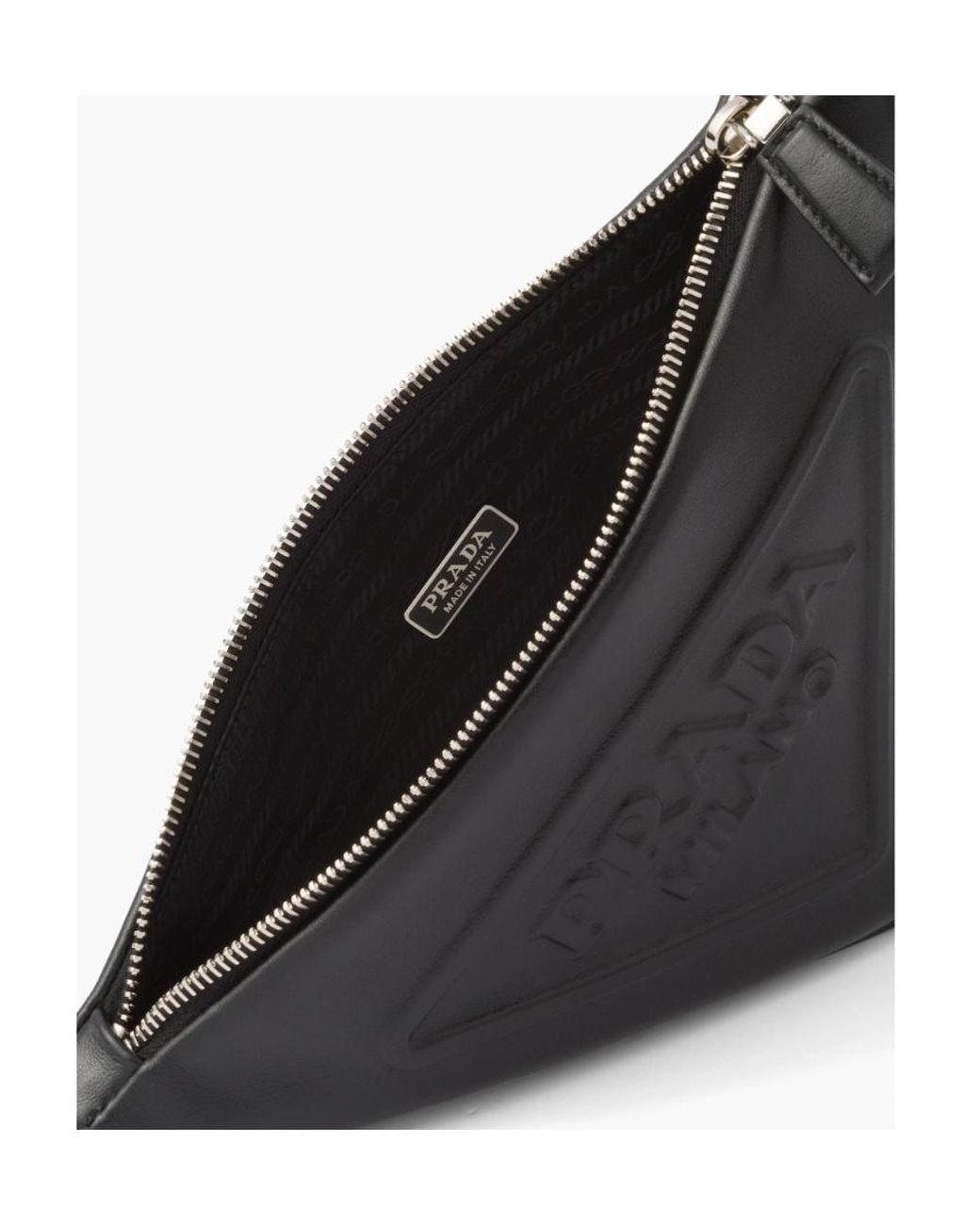 Prada Blue Leather Triangle Pouch for men
