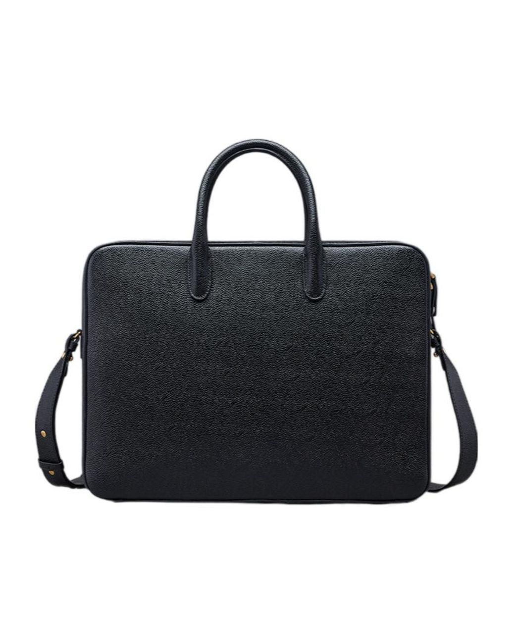 Thom Browne Black Double Compartment Business Bag