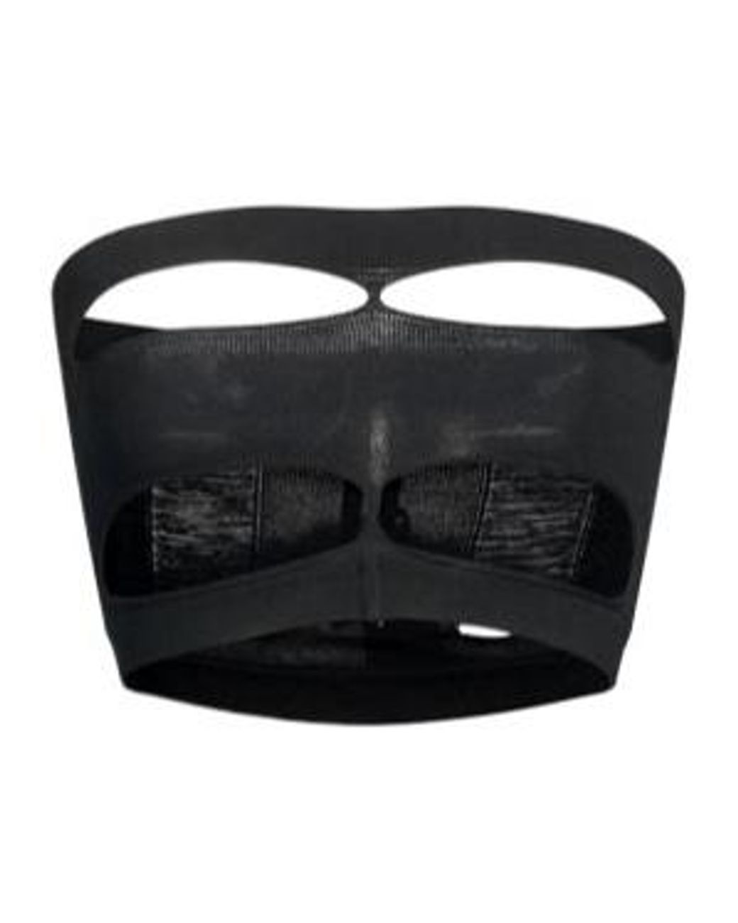 Rick Owens Black Solid Color Wool Strapless Top
