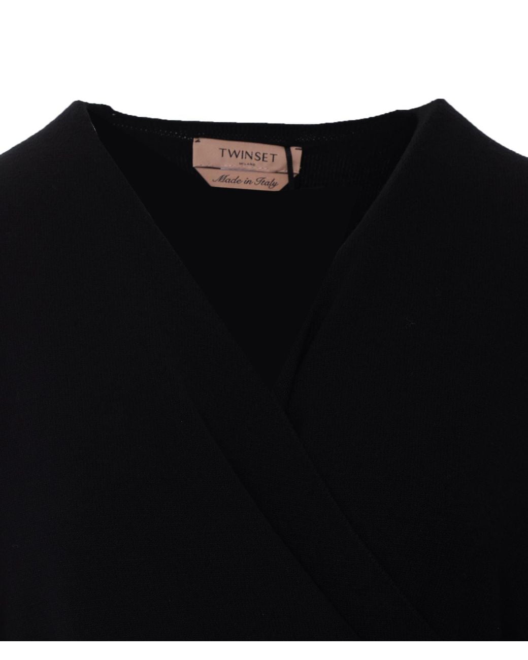 Twinset Blue Wrap V-Neck Knitted Sweater