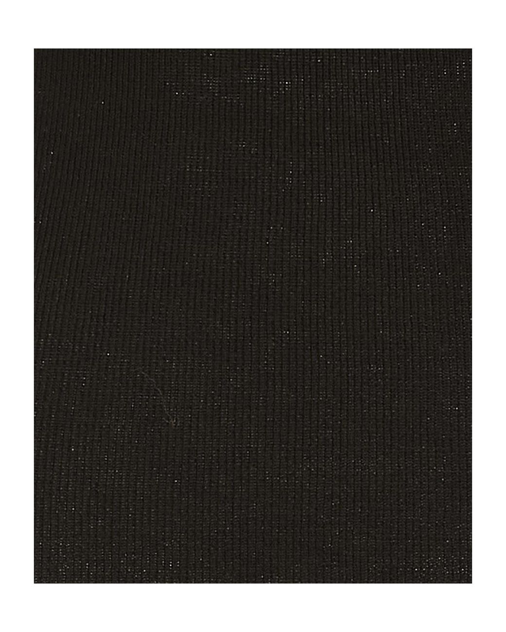 Isabel Marant Black V-Neck 3/4-Sleeve Ribbed Knit Top