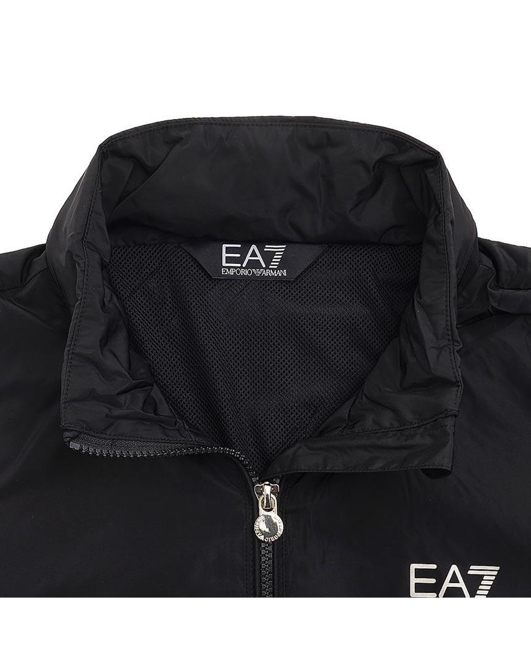 EA7 Black Long-Sleeve Zip-Up Jacket