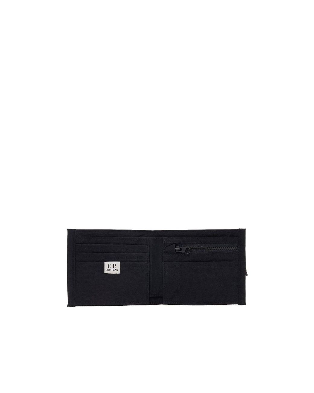 C P Company Black Herringbone Logo Wallet for men