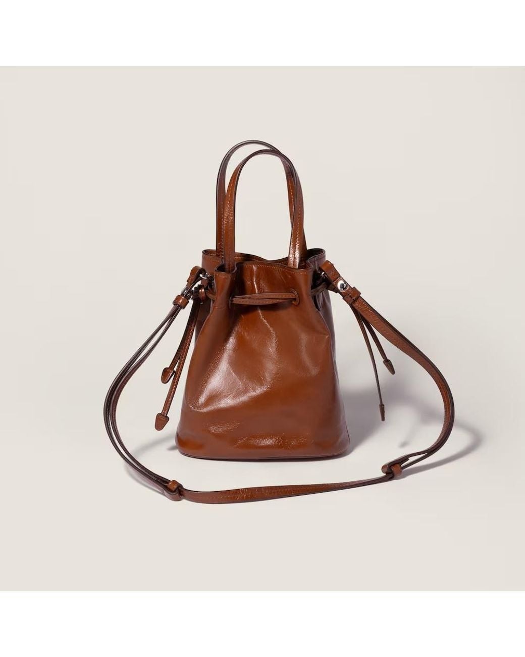 Miu Miu Brown Logo Clutch
