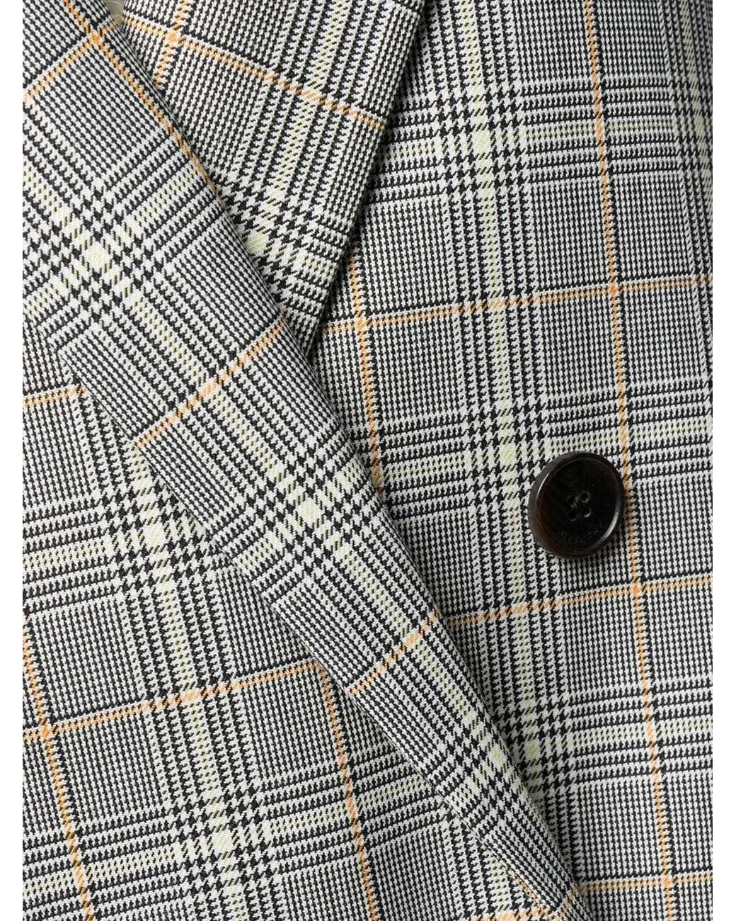 Givenchy Gray Check-Pattern Double-Breasted Blazer