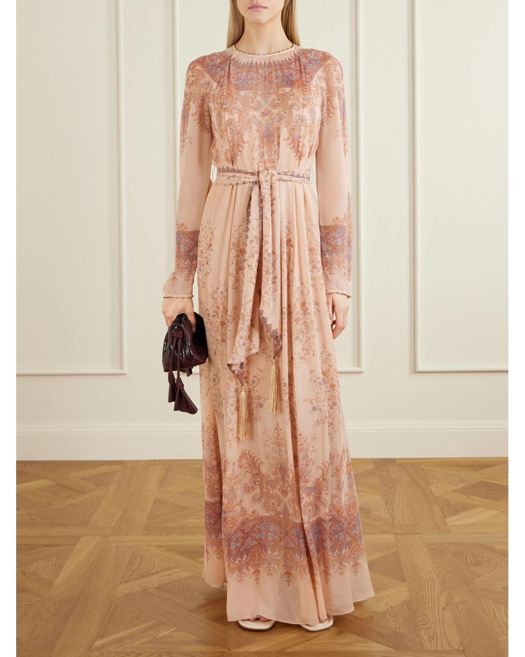 Zimmermann Pink Printed Chiffon Maxi Dress