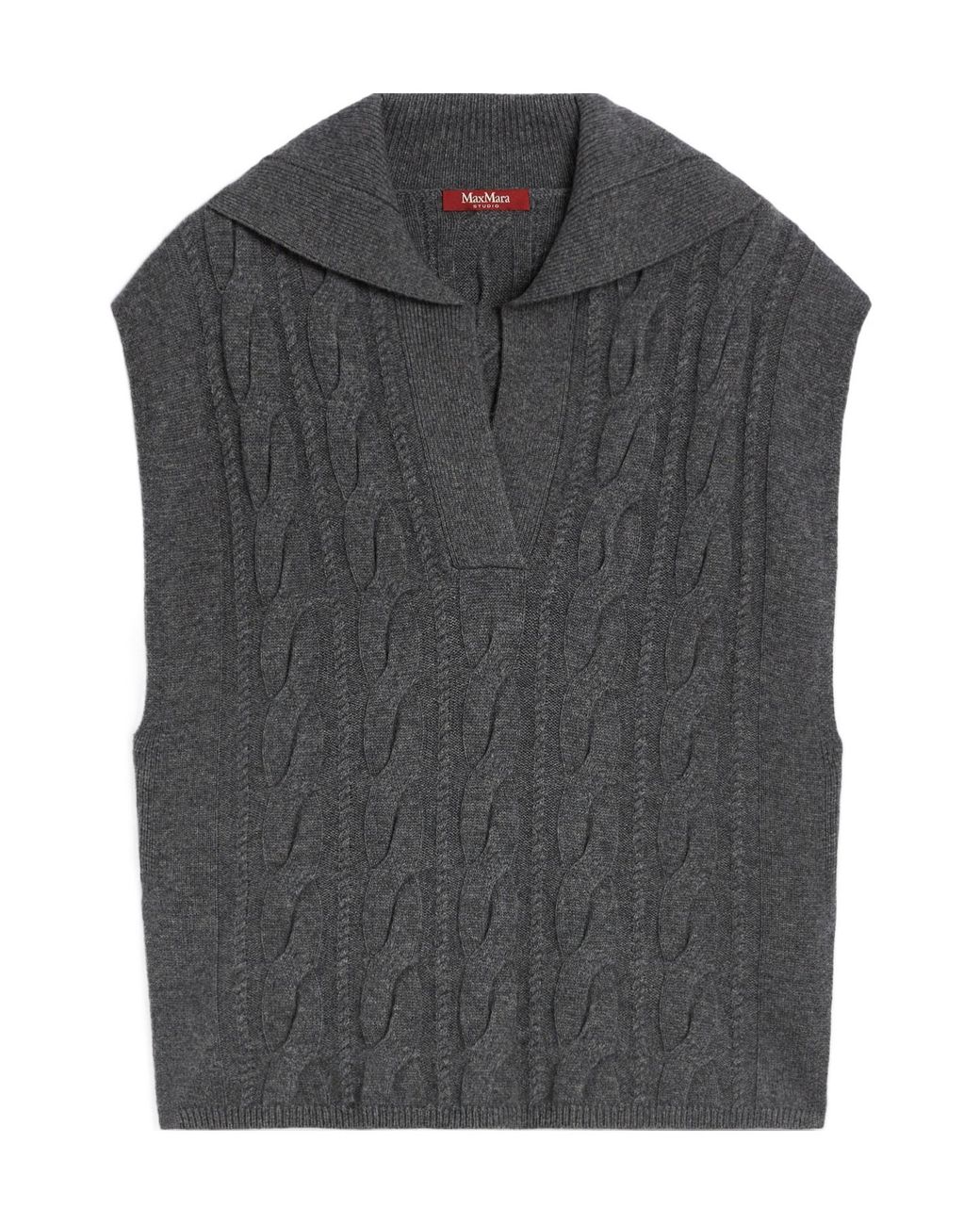 Max Mara Gray Wool And Cashmere Gilet