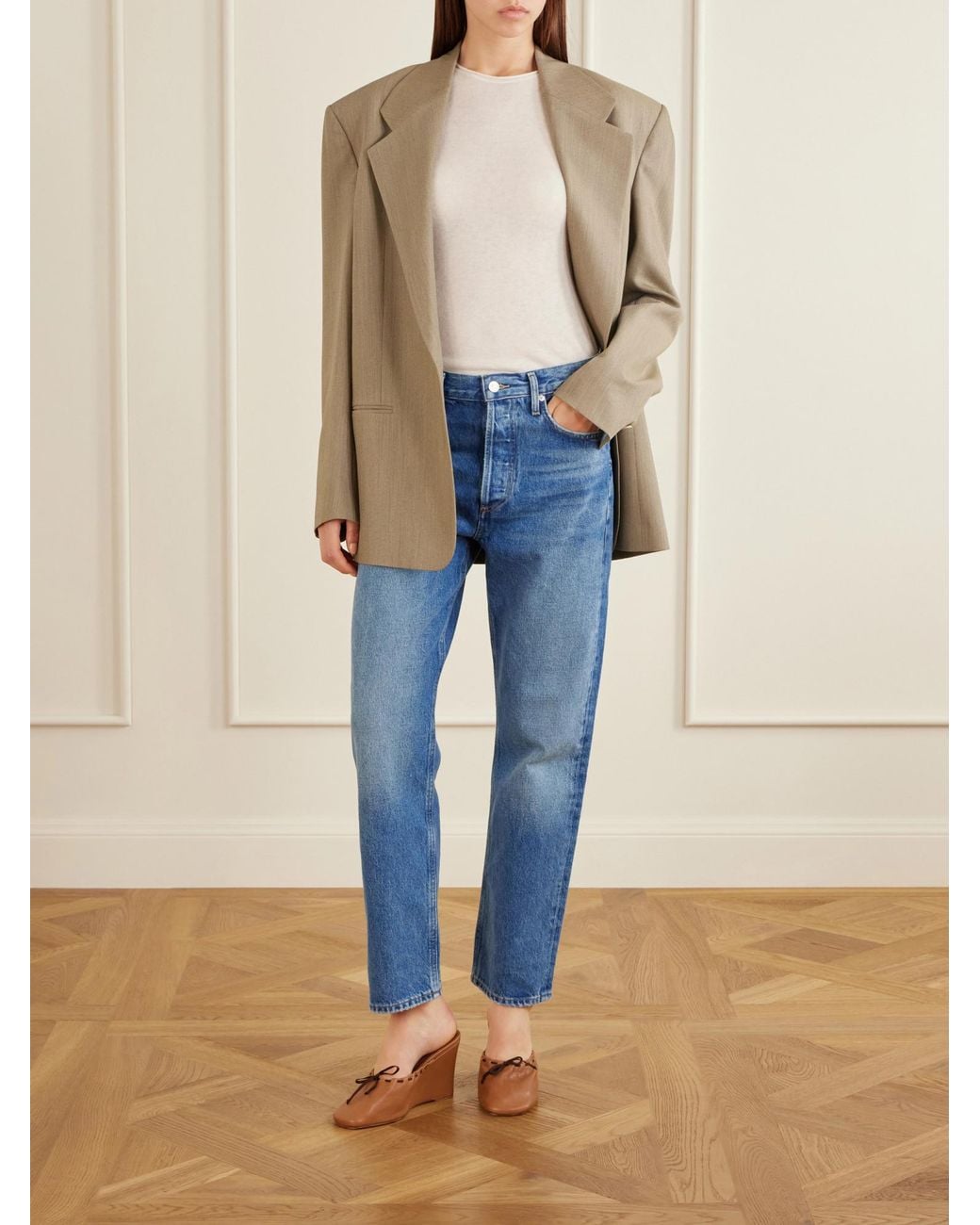 Maryam Nassir Zadeh Brown Ballet Leather Wedge Mules