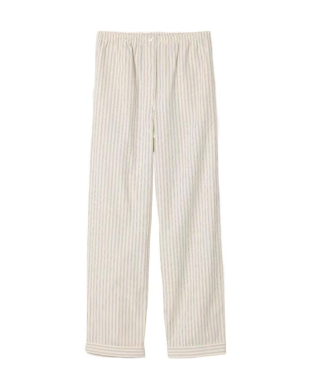 Miu Miu White Striped Straight Leg Pants