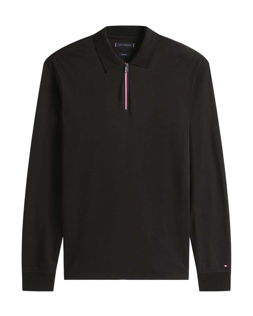 Tommy Hilfiger Black Long Sleeve Polo Shirt for men