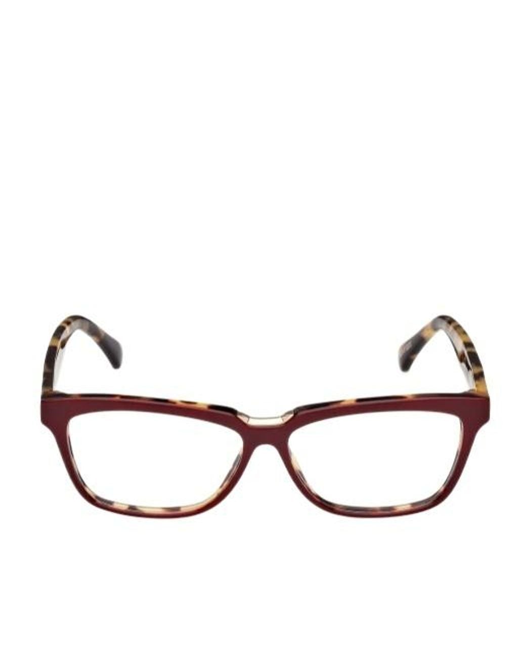 Max Mara Brown Rectangular Frame Glasses