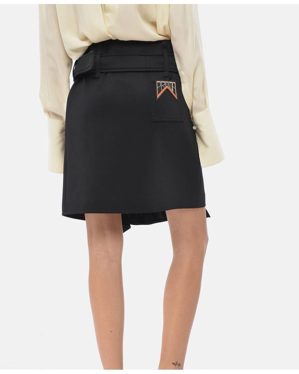 Prada Black Belted Mini Skirt
