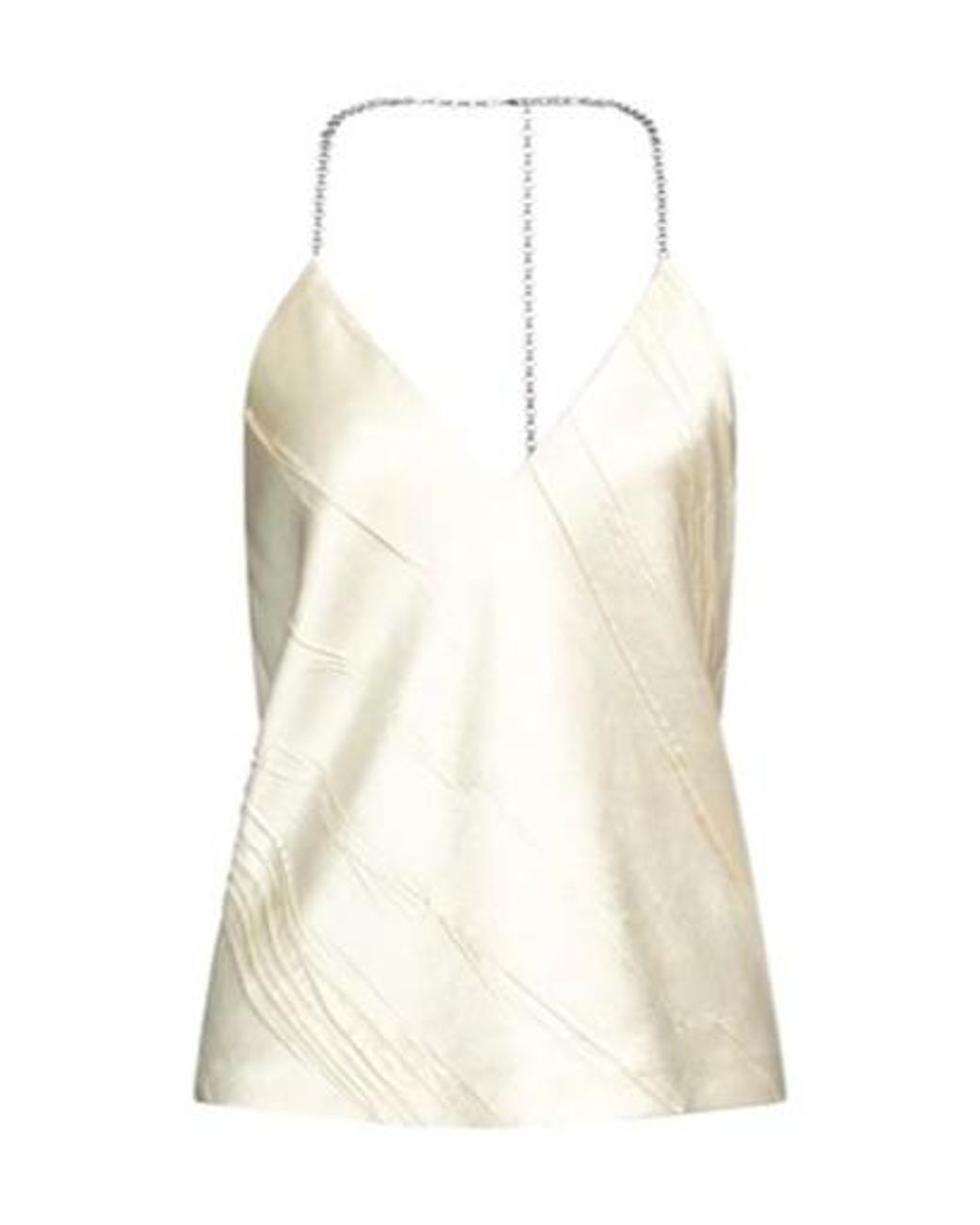Sportmax White Satin Sleeveless Top