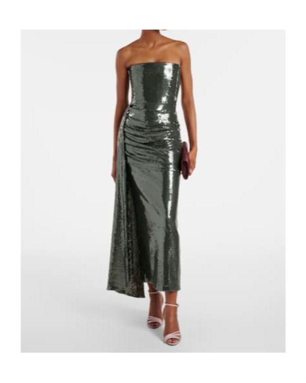Alex Perry Black Draped Sequined Corset Dress