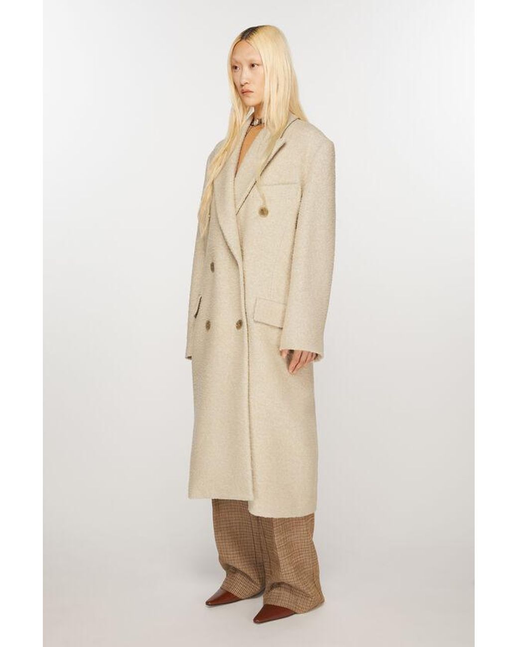 Acne Natural Textured Wool-Blend Double-Breasted Coat