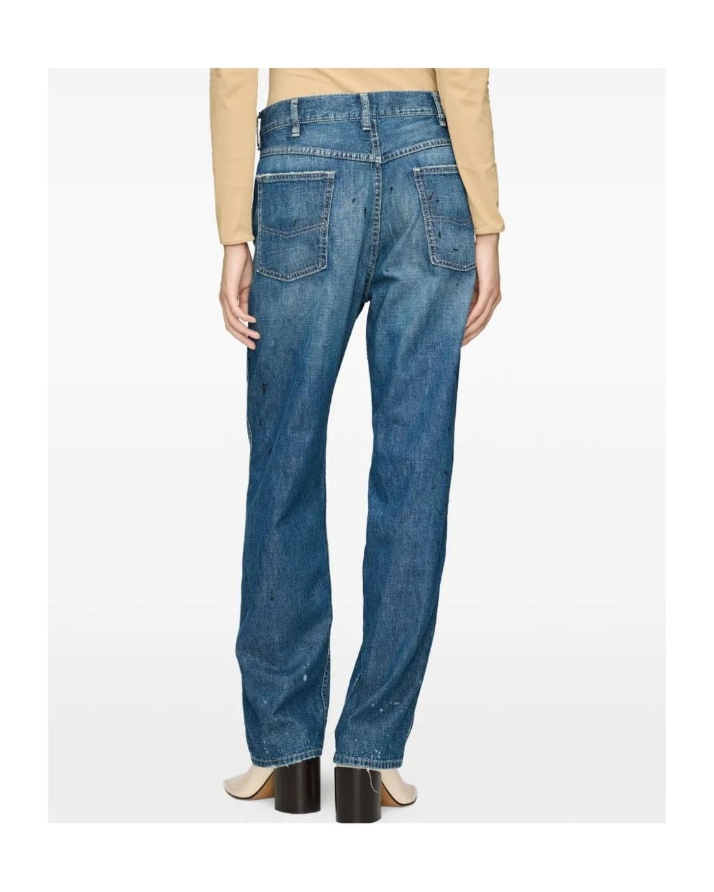 Maison Margiela Blue Treated Denim Jeans