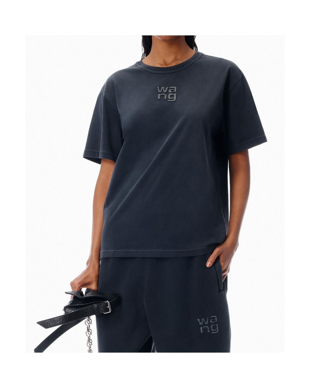 Alexander Wang Blue T By Embellished Hotfix T-Shirt