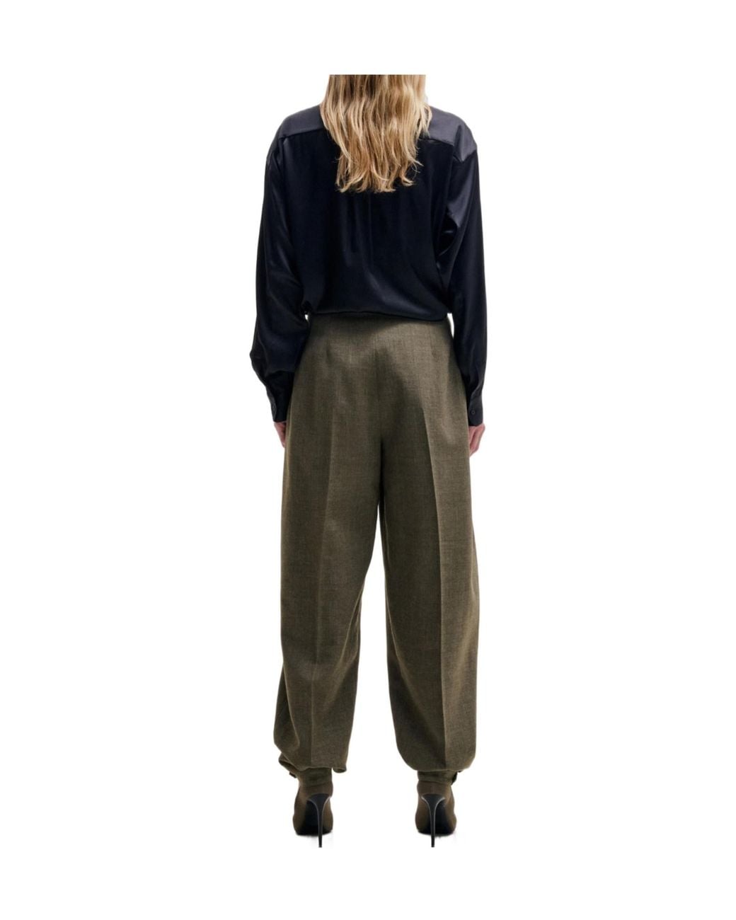 DARKPARK Blue Meg Satin Detachable Foulard Shirt