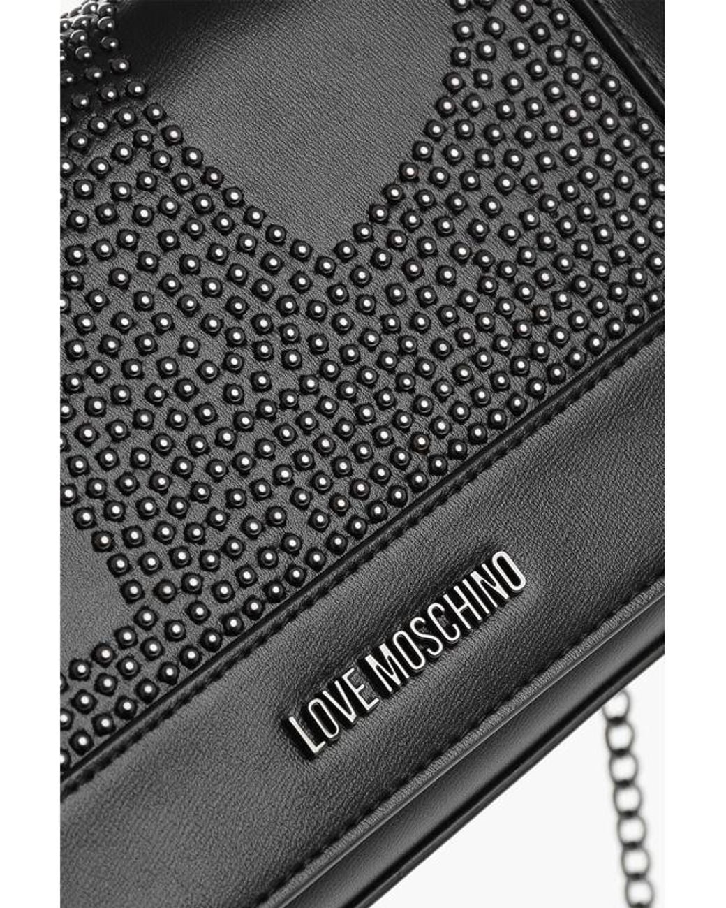 Moschino Black Love Stud-Embellished Shoulder Bag