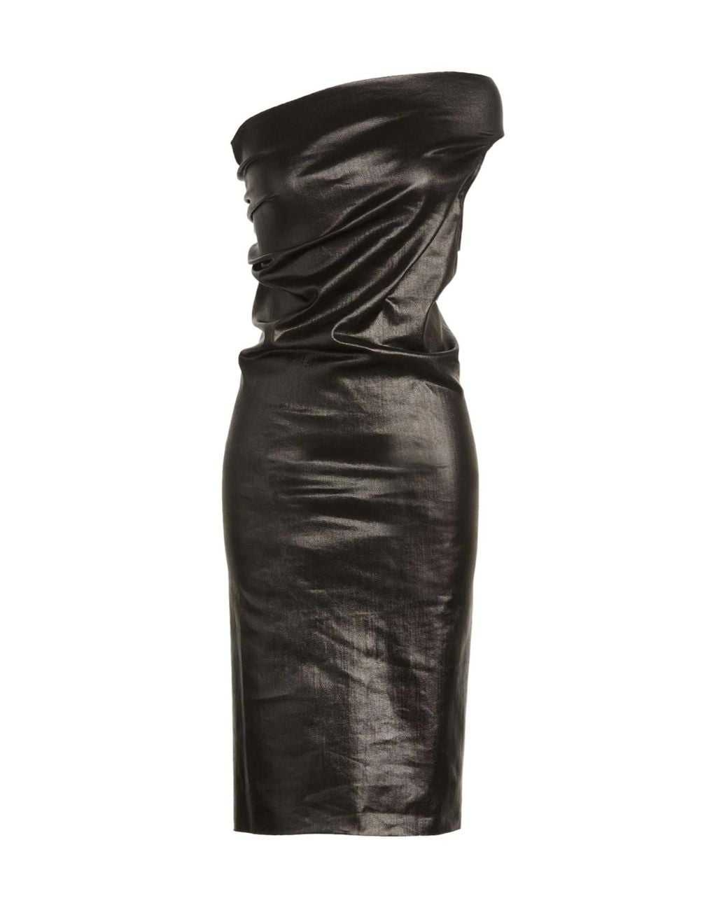 Rick Owens Black Colorful One-Shoulder Dress