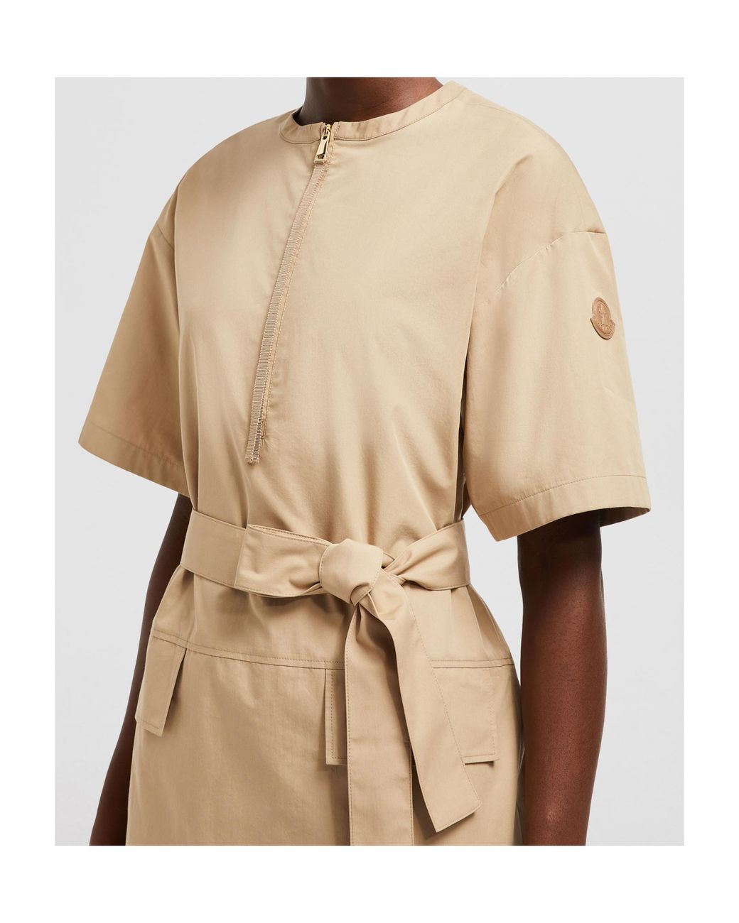 Moncler Natural Belted Mini Dress