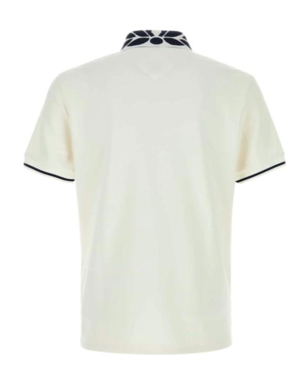 MCM White Logo Embroidered Short-Sleeved Polo Shirt