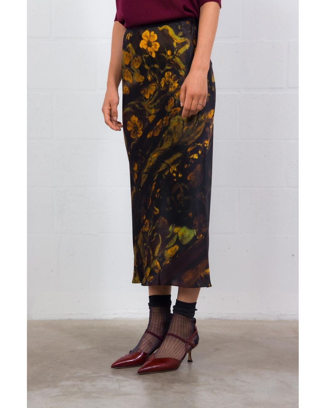 Dries Van Noten Multicolor Vintage-Style Floral Print Skirt