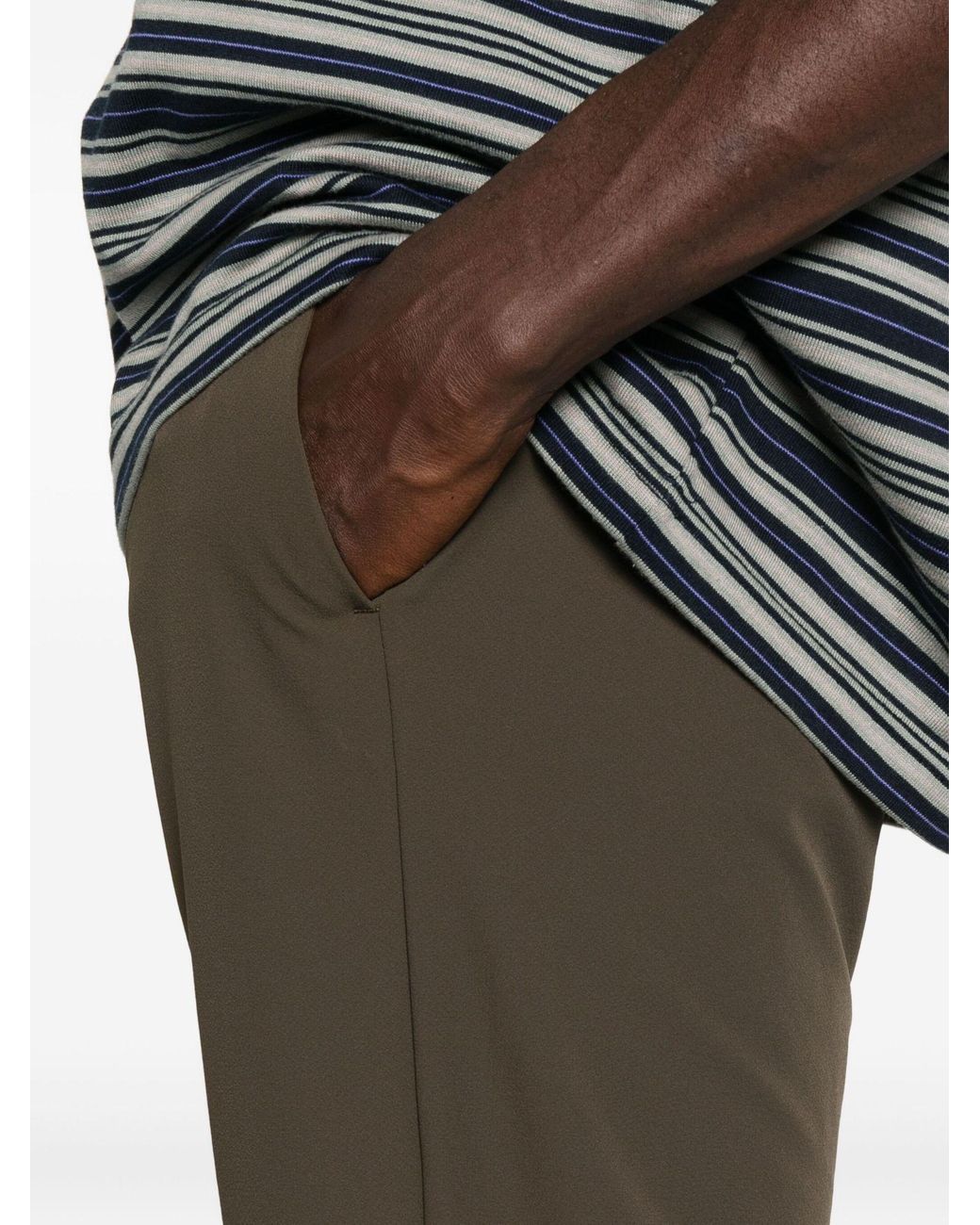 Herno Brown Pleated Drawstring Trousers for men