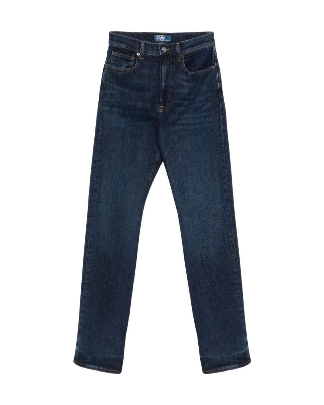 Ralph Lauren Blue Polo Logo Patch Straight Leg Jeans