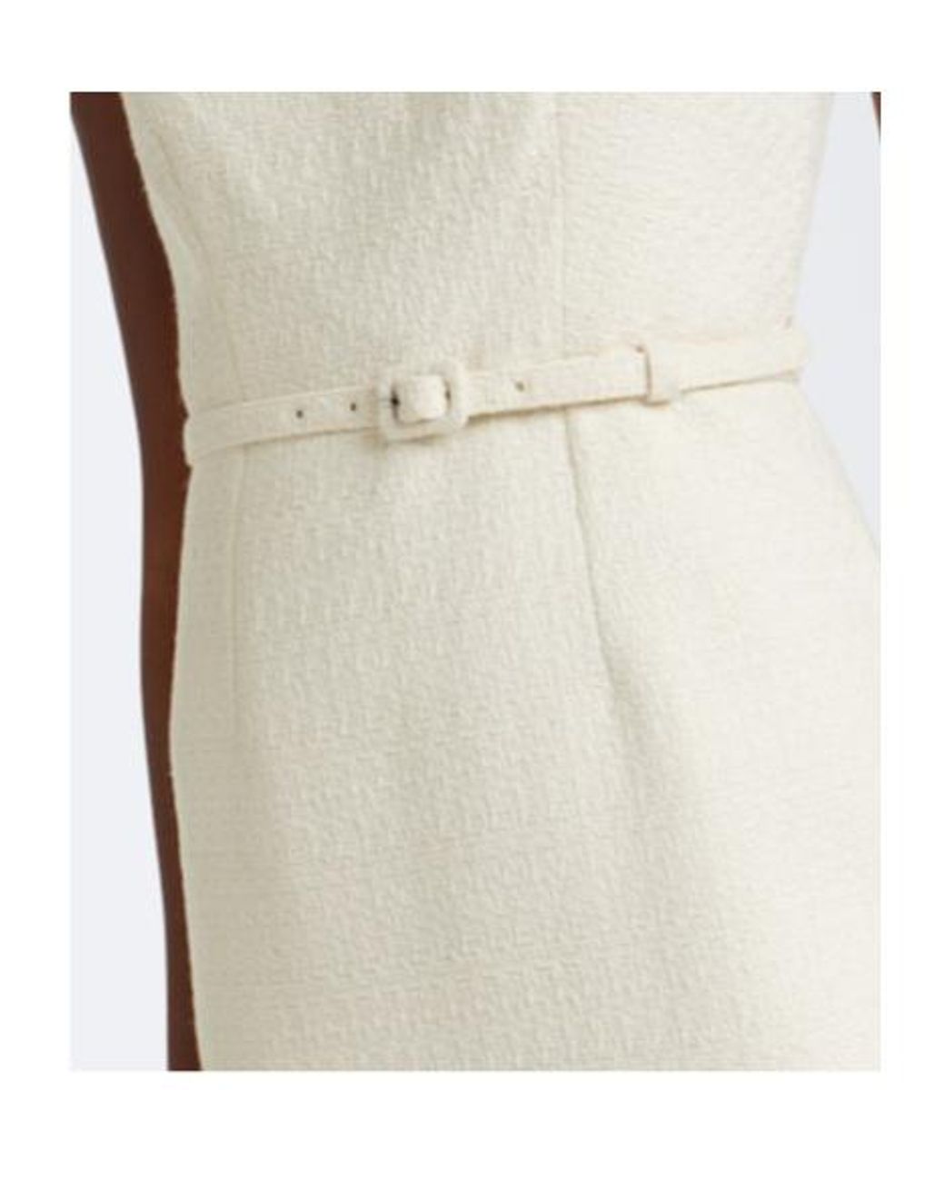 Roland Mouret White Asymmetric Tweed Dress With Tie Detail