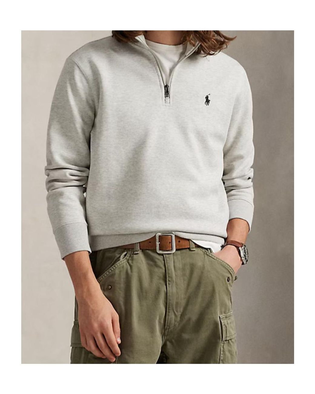 Polo Ralph Lauren White Half-Zip Sweatshirt for men