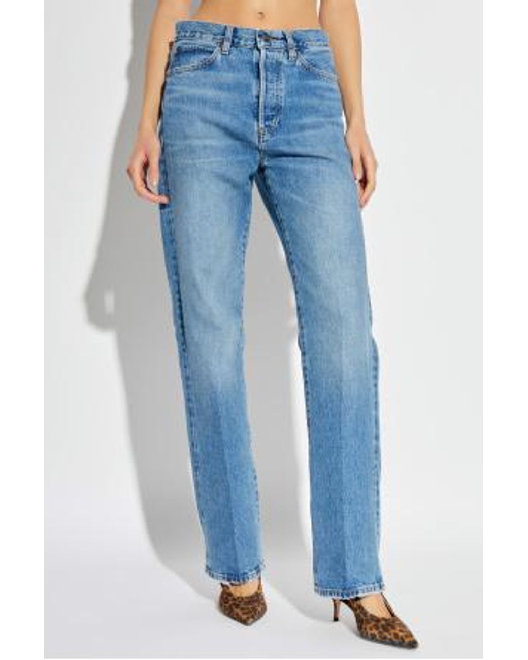 Frame Jeans Button FRAME Buttoned Jeans in Blue | Lyst UK