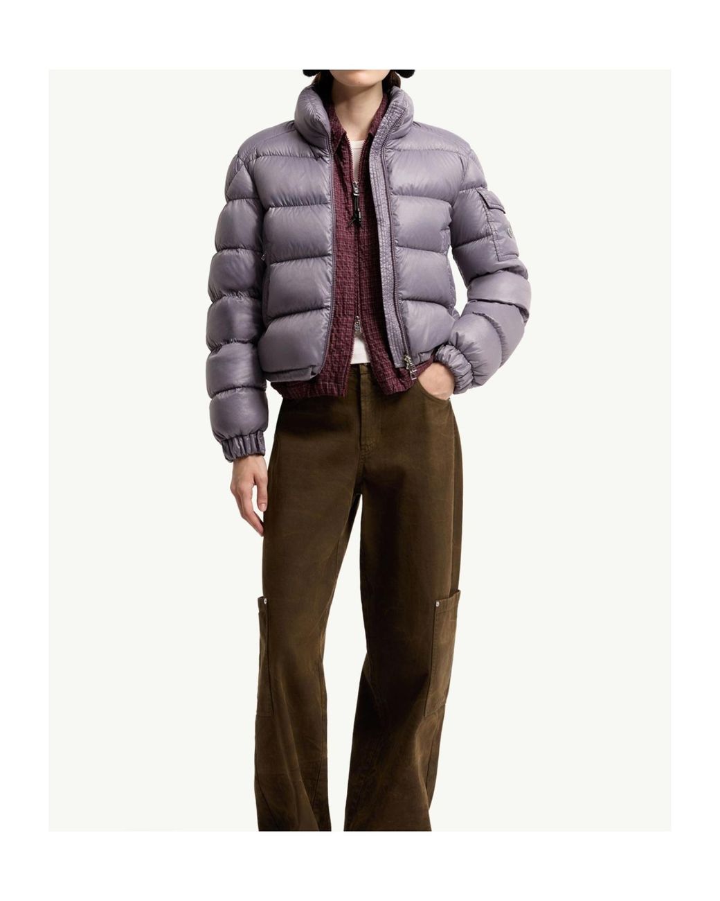 Moncler Gray Aveto Short Down Jacket